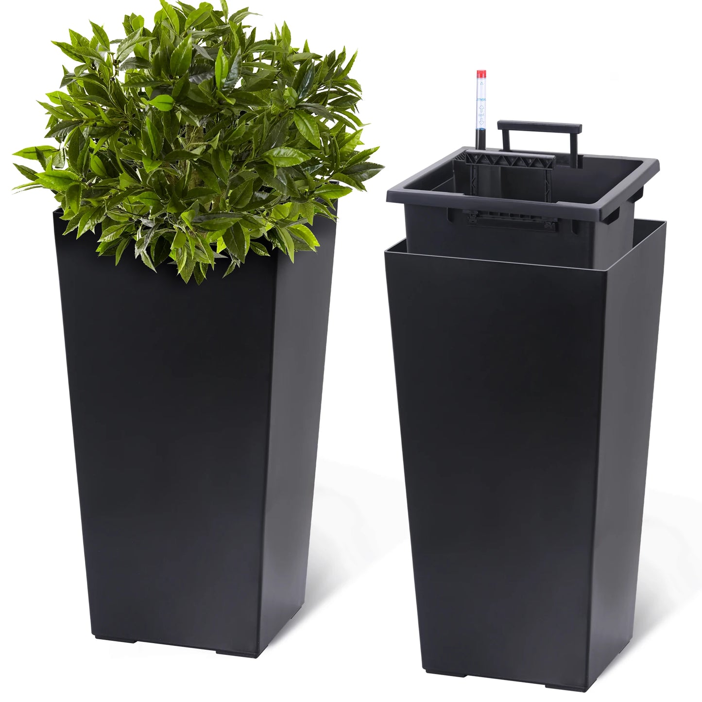 High Front Porch Planter Pots with Drainage Holes Auto Watering