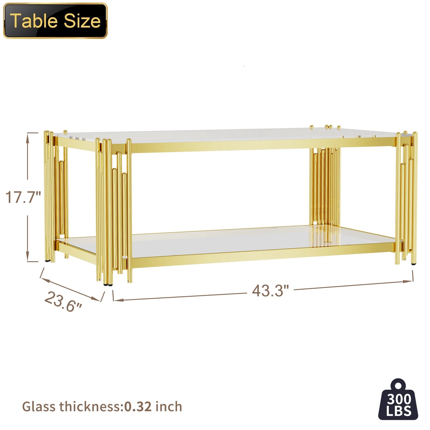 Modern Luxury Gold Coffee Table