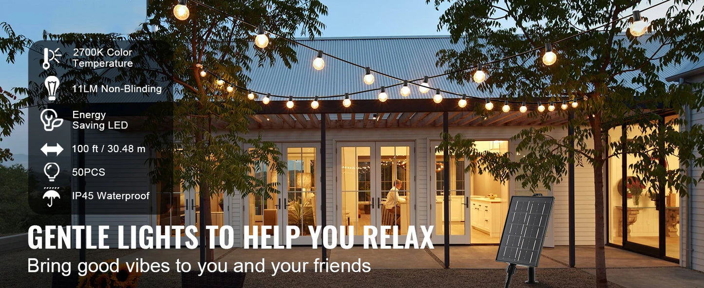 Patio String Lights Waterproof
