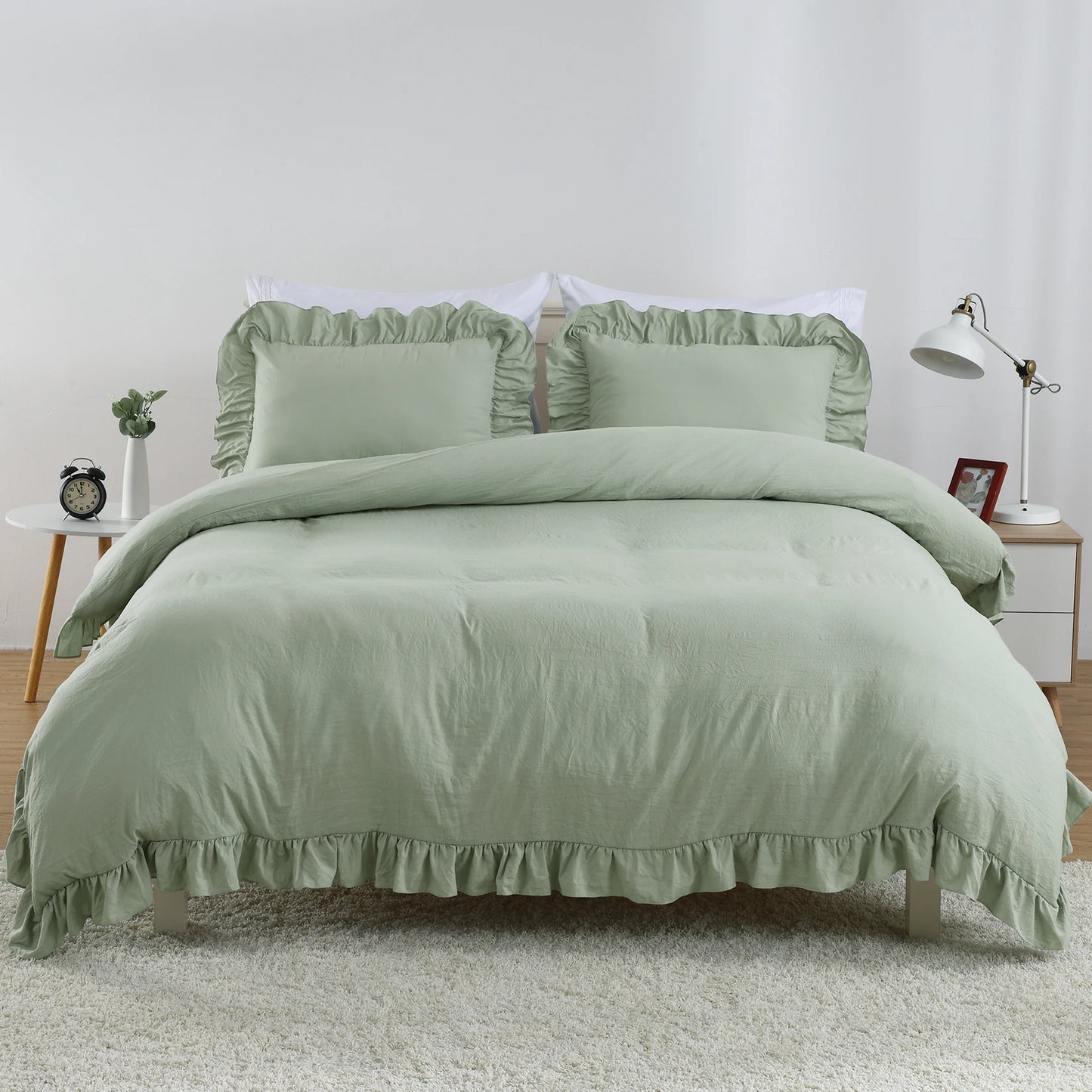 Lotus Leaf Edge Bedding Duvet Cover Set