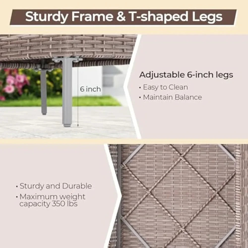 Outdoor Patio Furniture Set with Thick Water-Resistant Cushions & Coffee Table