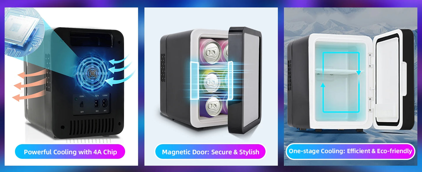 iceBlue 13 Display Mode Dimmable LED Light Mirror Mini Fridge