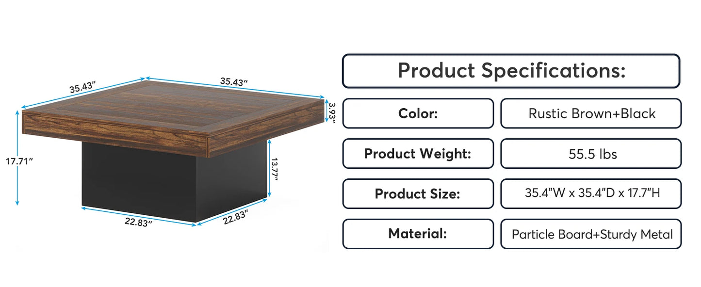 LED Square Coffee Table