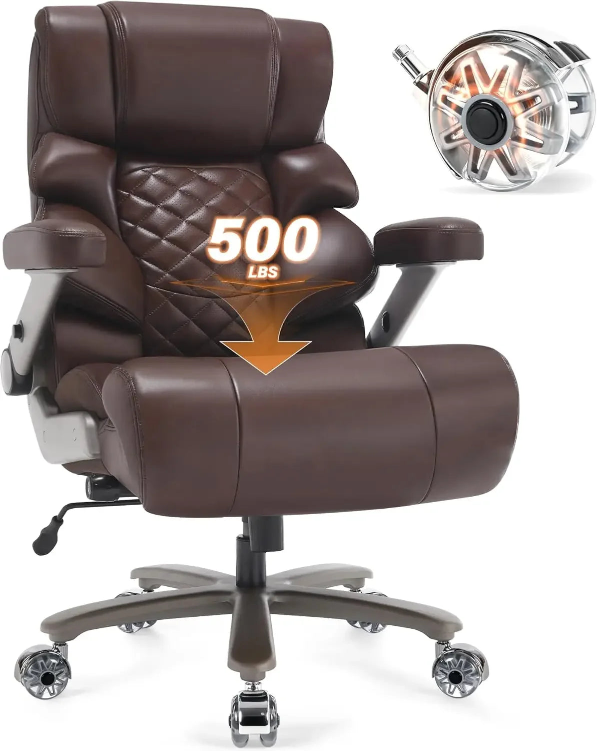 Large Computer Chair with Adjustable Lumbar Support