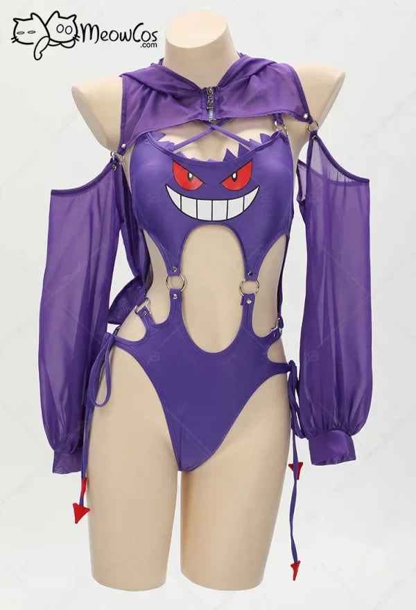 Purple Ghost Women Gothic Swimwear