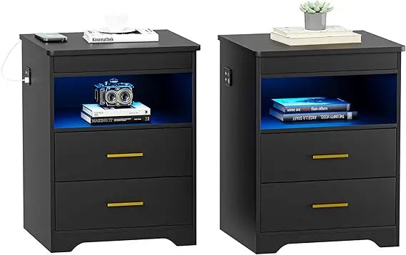 LED Nightstand with Gun Drawer