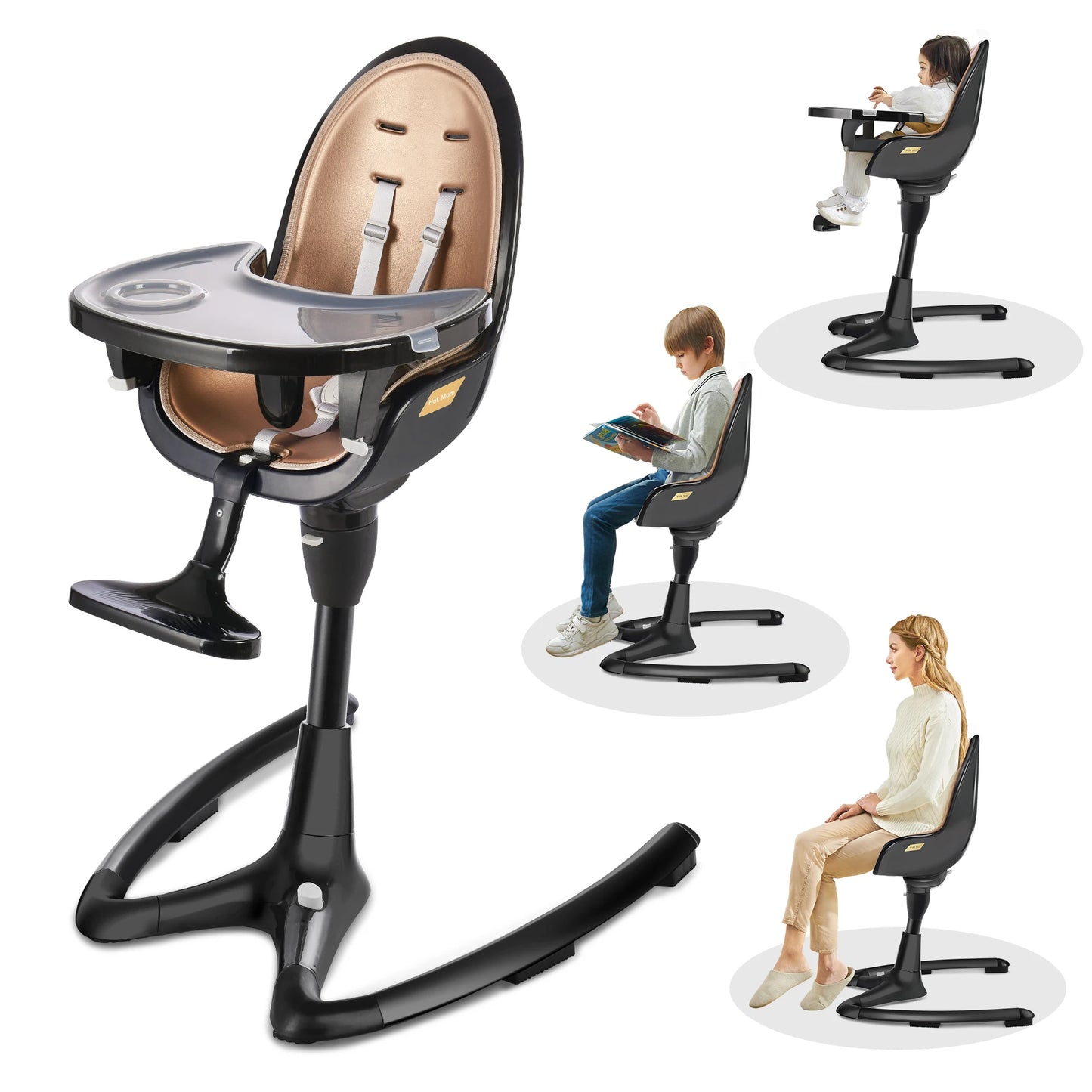 Baby High Chair with Adjustable Seat Heigh
