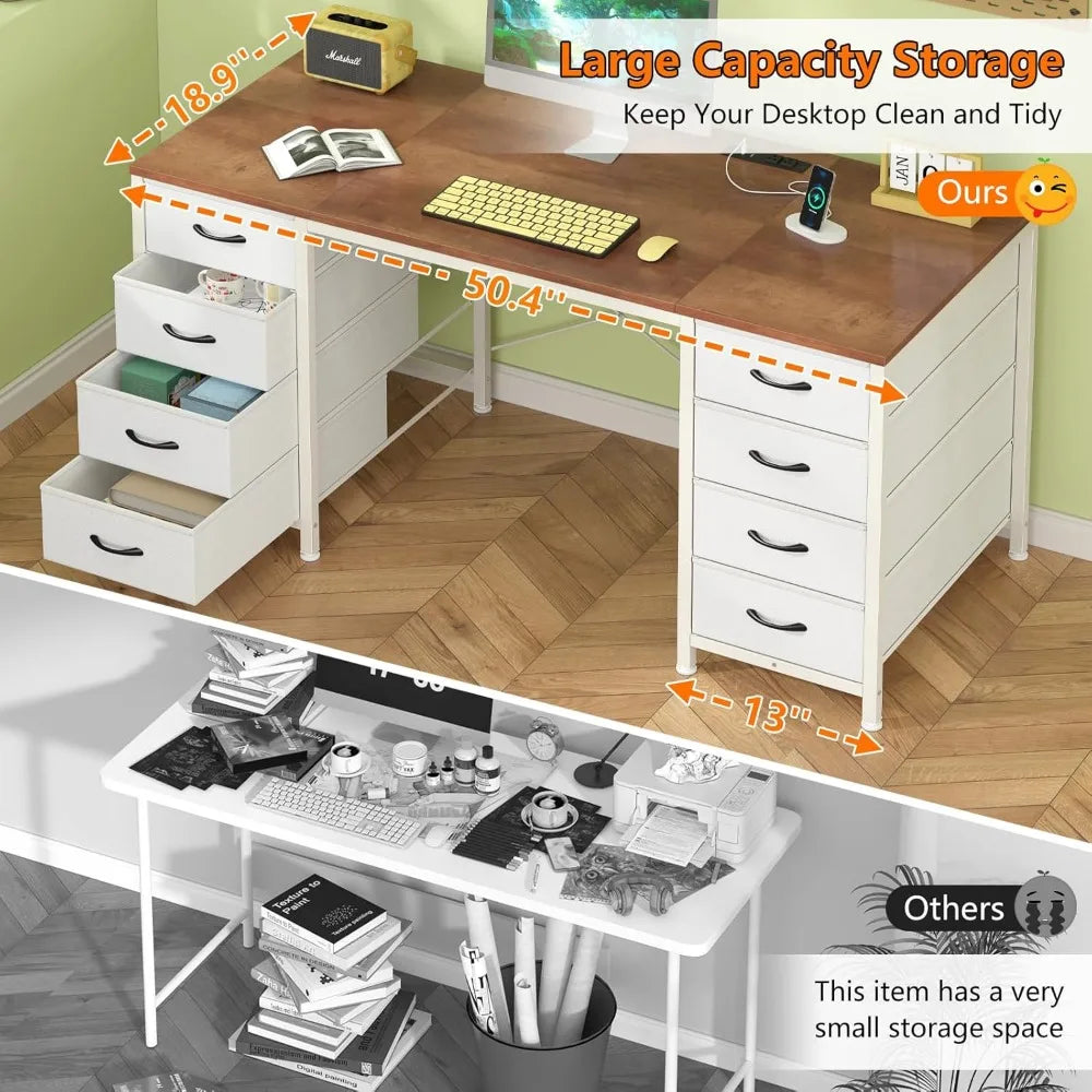 Home Office Desk with Power Outlets