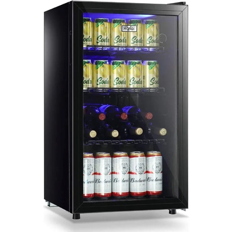 Small Beverage Refrigerator with 7 Thermostat LED Lights