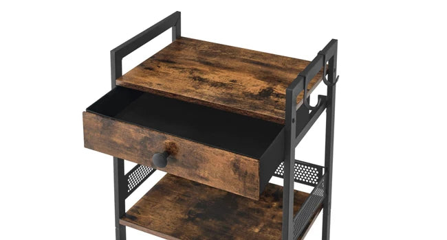 3-Tier Bathroom Floor Storage Shelf with Drawer