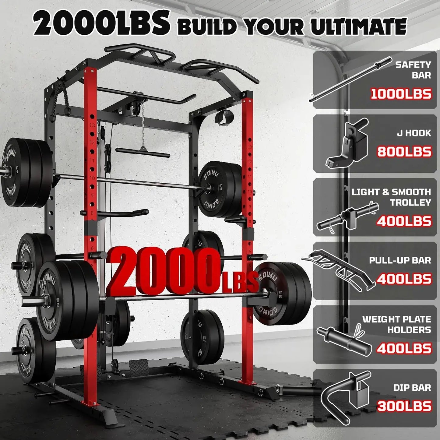 Squat Rack with LAT Pulldown Training Machine