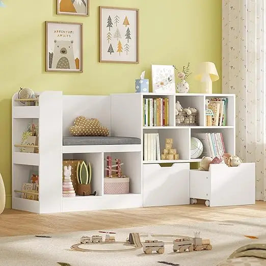 Kids Bookshelf with Reading Nook