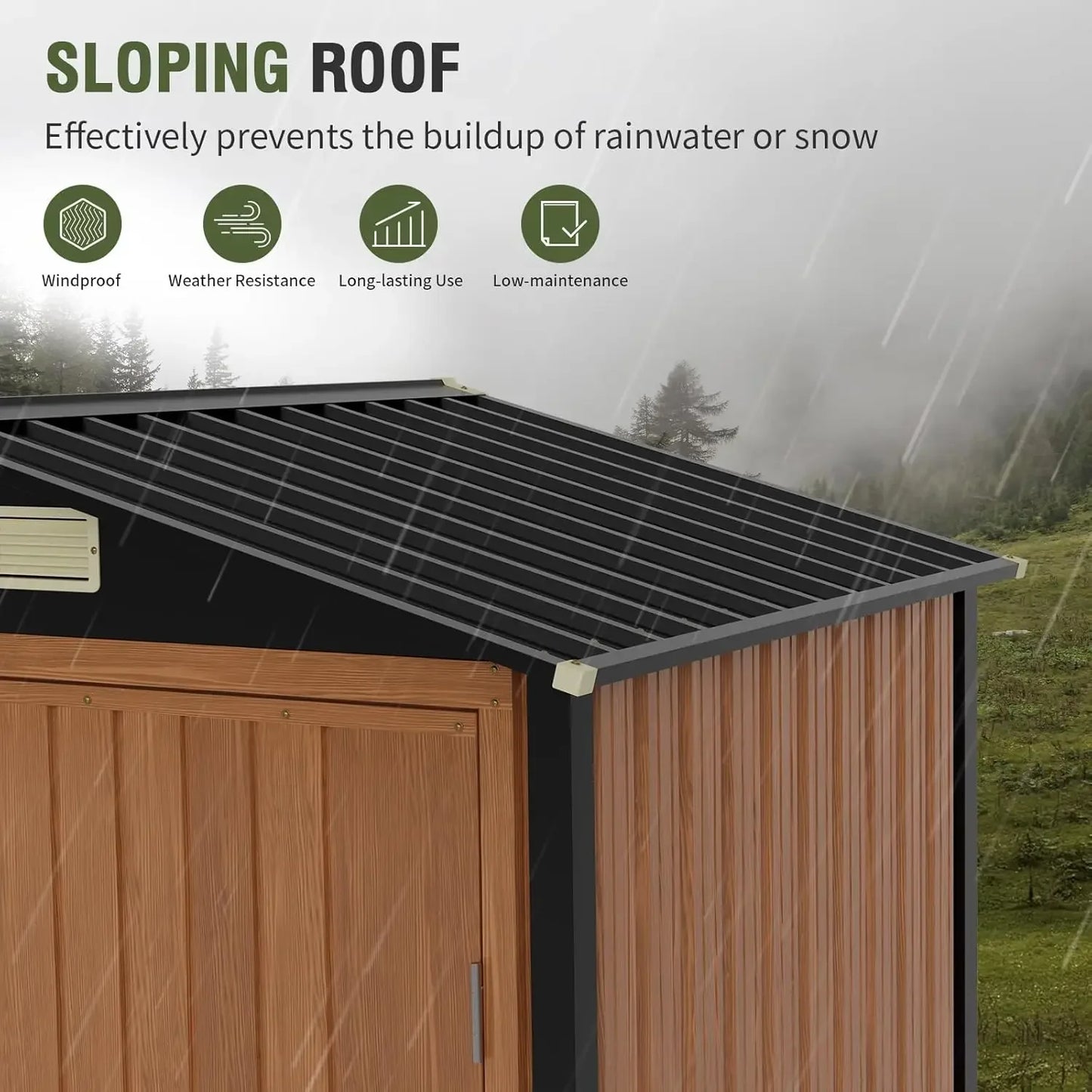Lockable Metal Garden Shed with Window