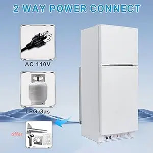 Propane Fridge with Freezer with Reversible Door