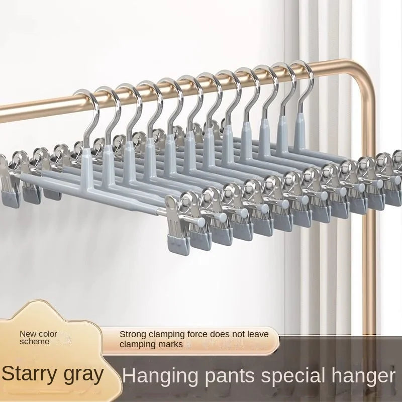 Pants/Skirts Adjustable Hangers with Clips Non-Slip Hangers