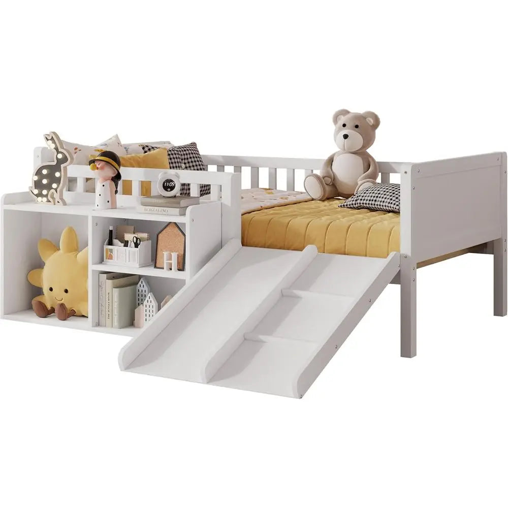Low Loft Bed with Slide