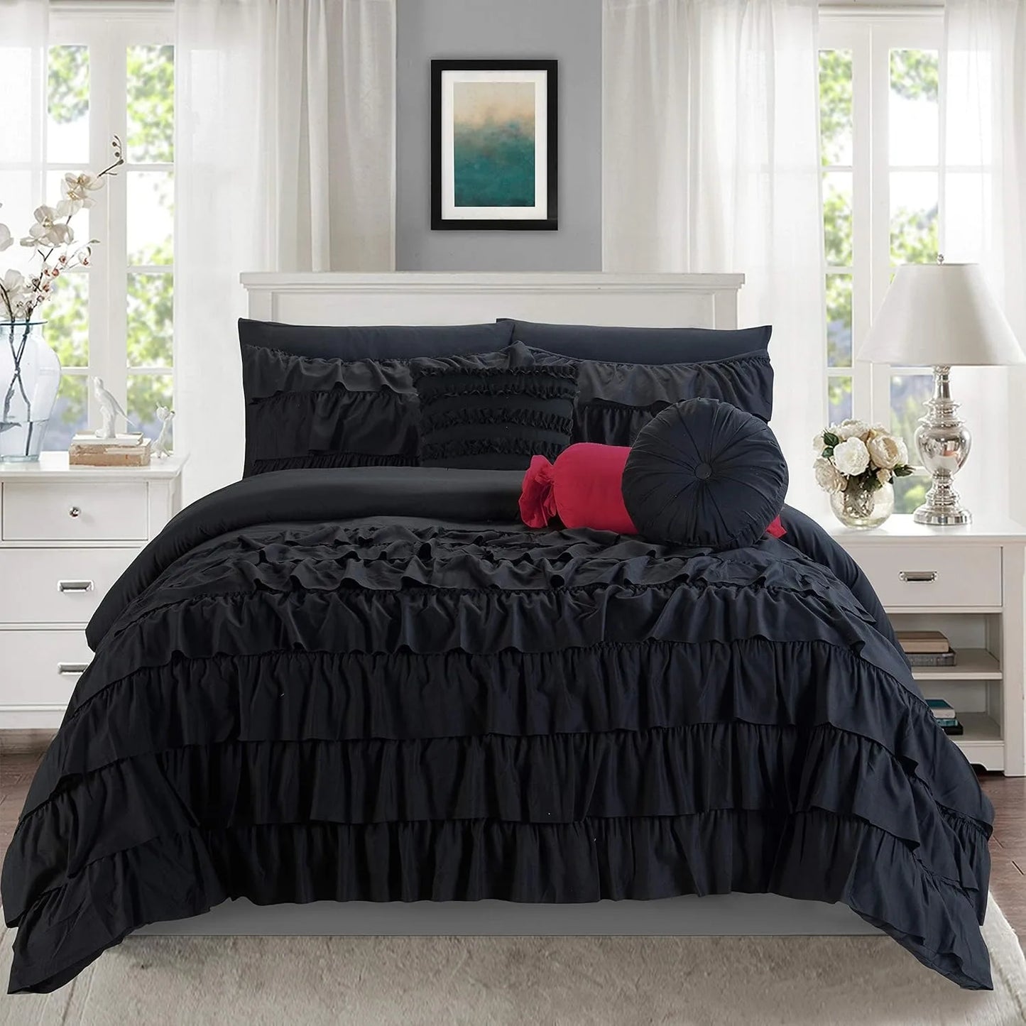 Multi-Ruffle Comforter Set