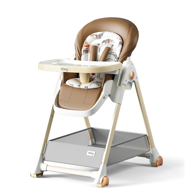 Adjustable Height Baby High Chair with Removable Seat and Tray