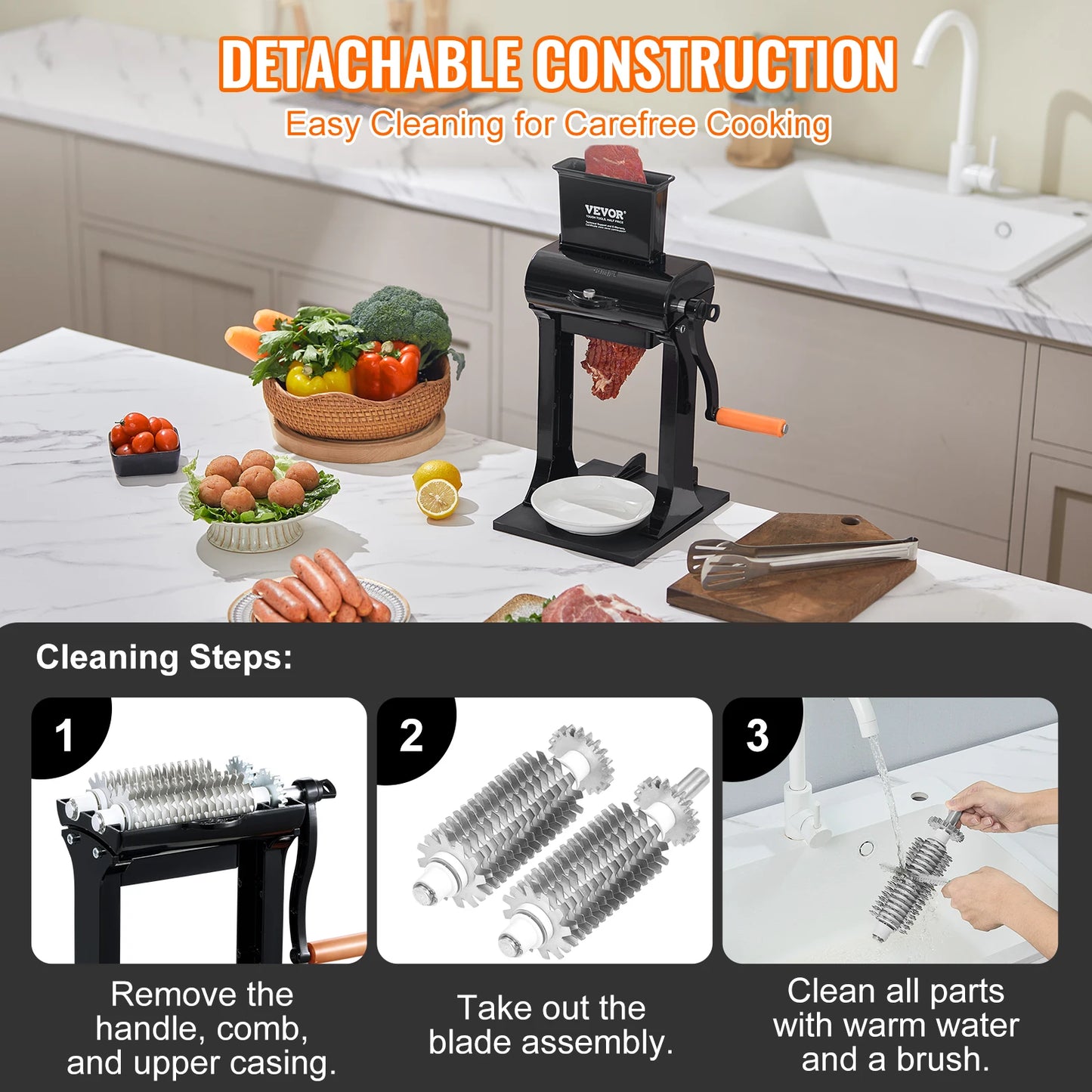 Heavy Duty Stainless Steel Commercial Meat Tenderizer