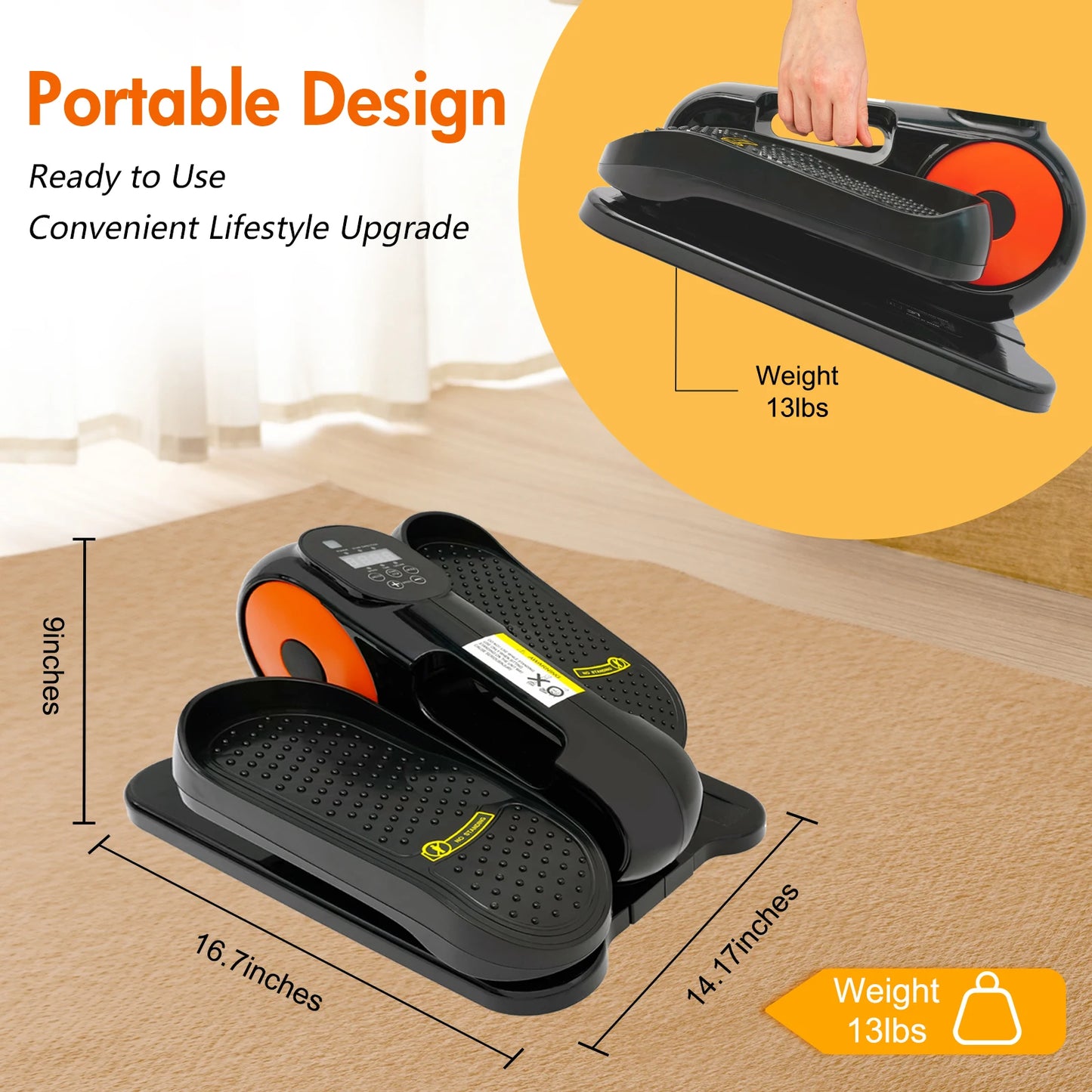 Fully Assembled Quiet Electric Seated Pedal Exerciser