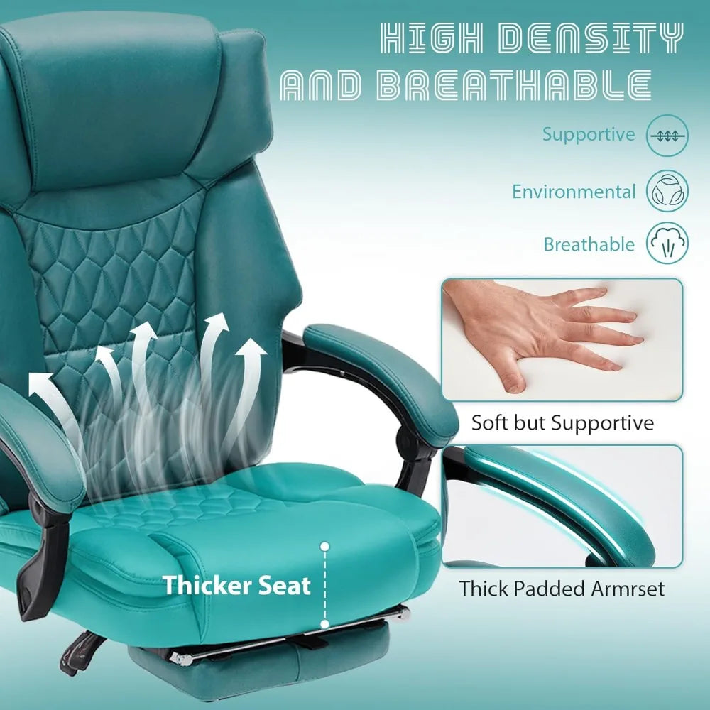 Massage Office Chair with Foot Rest and 6 Points Vibration with Heat