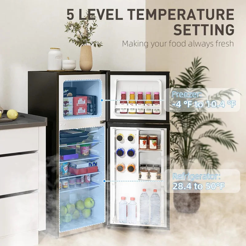 Mini Fridge with Freezer with Double Door