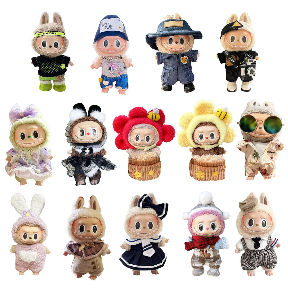 Mini Labubu Dolls Outfit Clothes Accessories without Doll