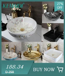 Ceramic Vessel Counter Top Flower Bird Pattern Bowl Sink