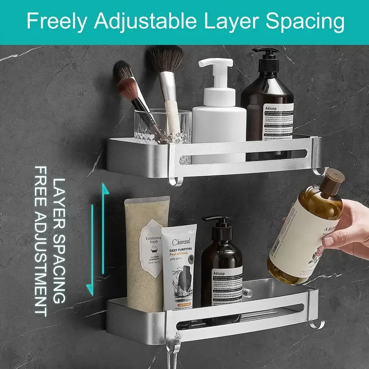 Aluminium Tower Rack with Hooks Organizer