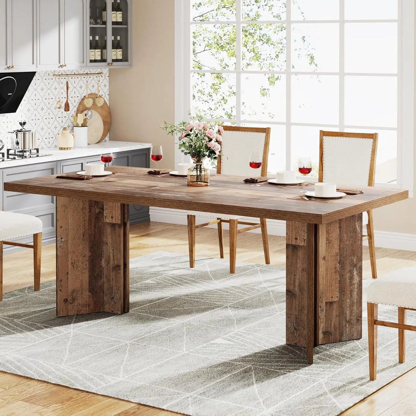 Rectangular Spacious Dining Tabletop