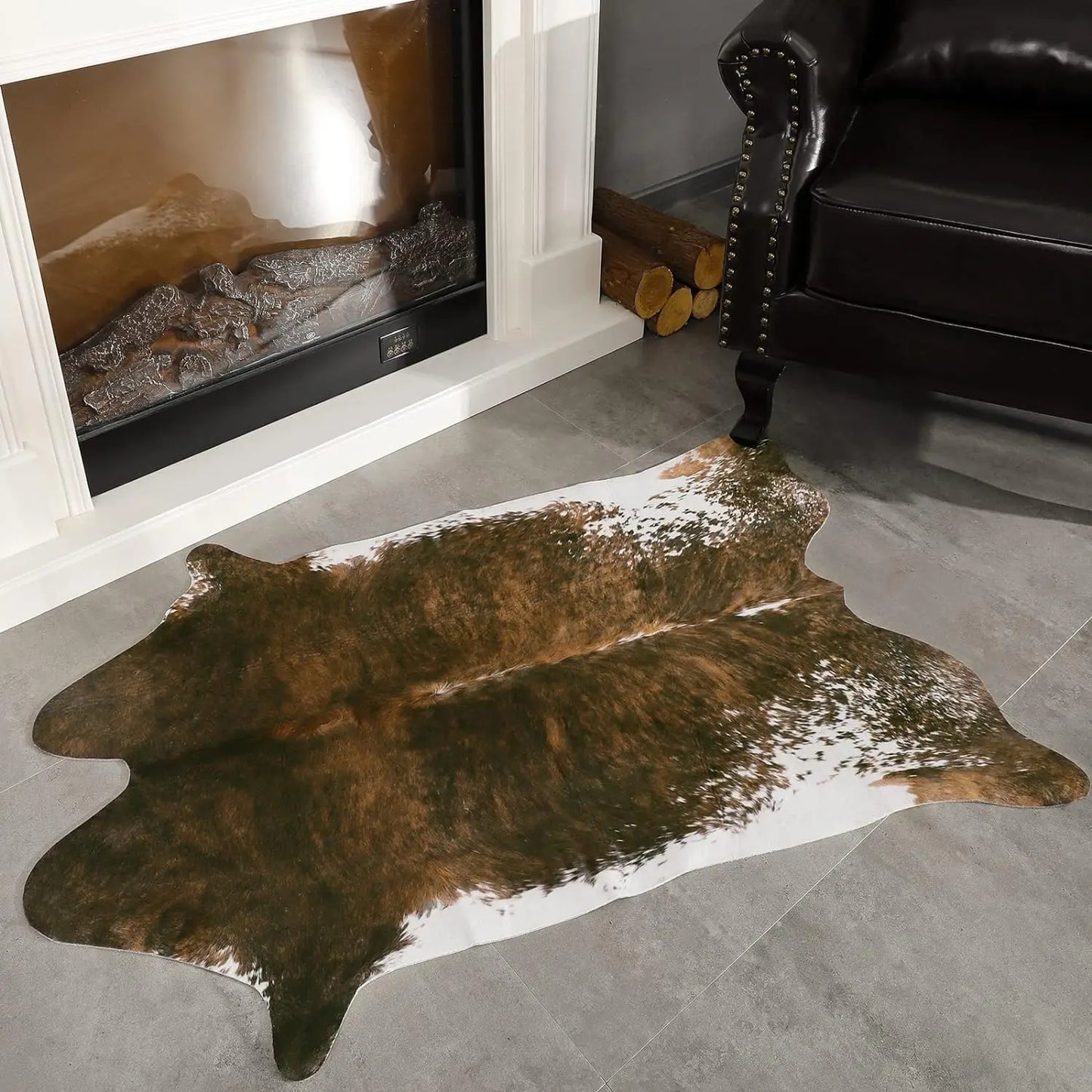 American style Animal Print Rug faux fur