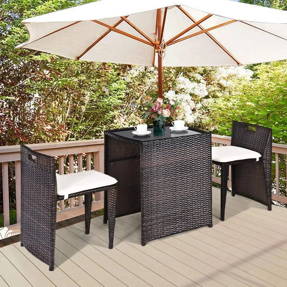 Cushioned Outdoor Wicker Patio Set