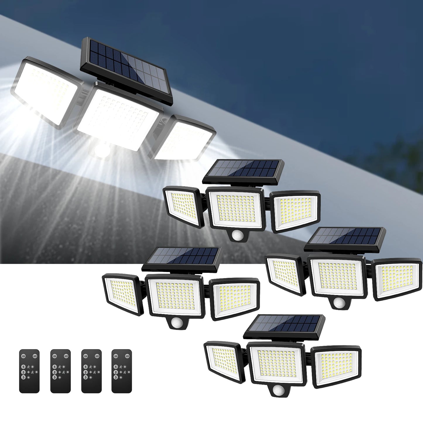 Patio Waterproof Triple Head Solar Light