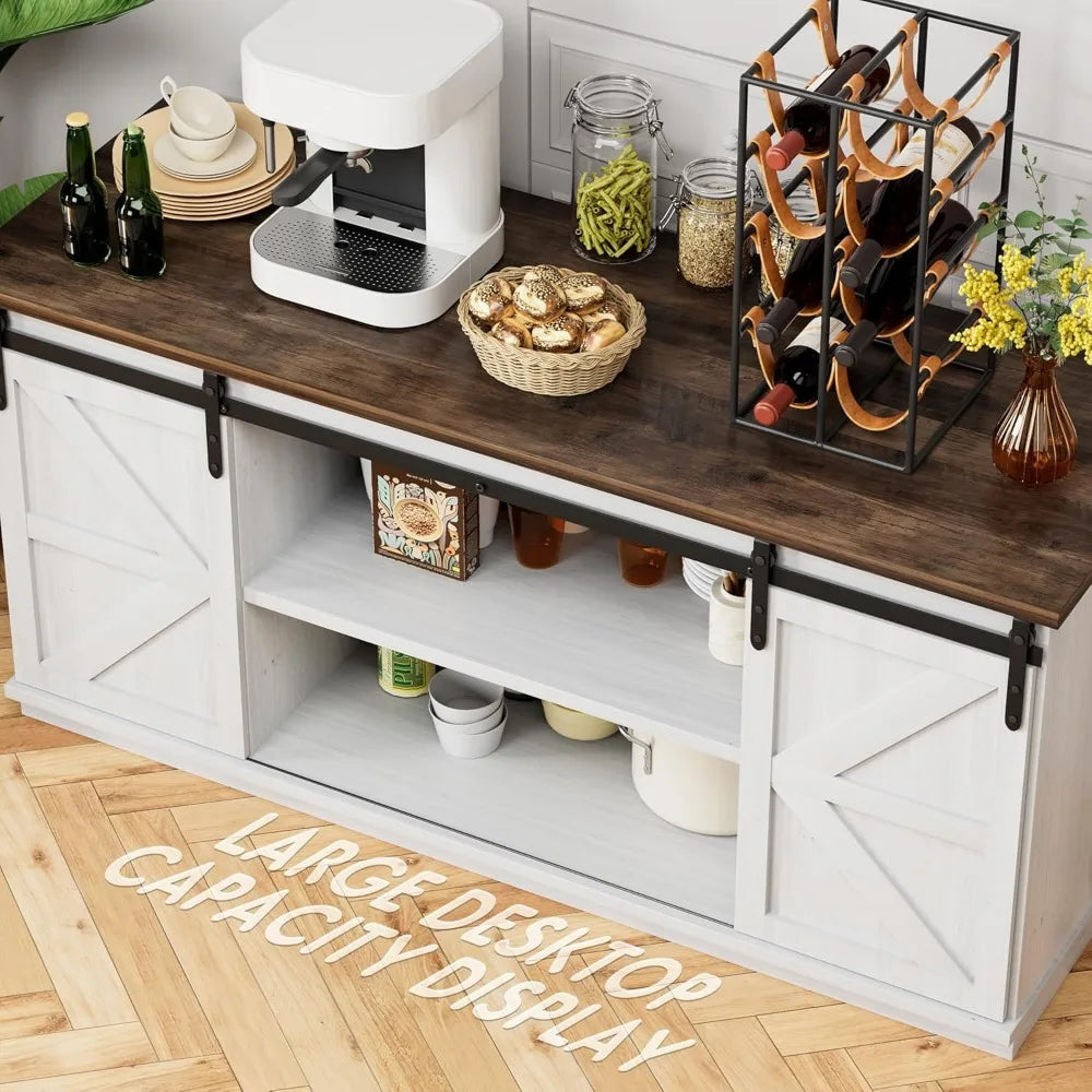 Dining Room Buffet Cabinet with Sliding Barn Doors