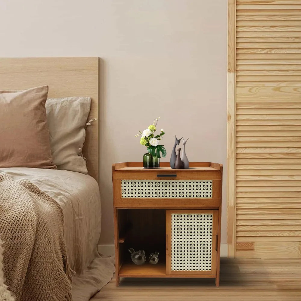Bedside Table with Storage Drawer