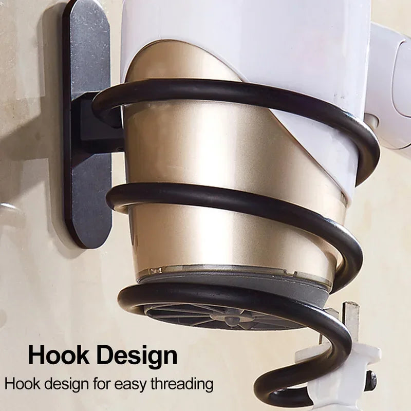 Bathroom Accessory Hair Dryer Holder Wall Mounted Organizer