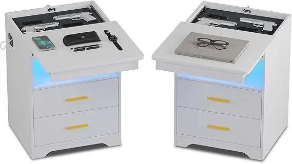 LED Nightstand with Gun Drawer