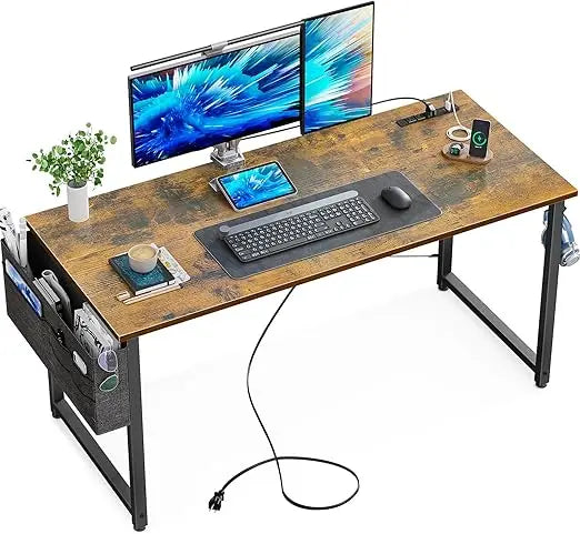 Small Desk with Power Outlets and USB Port