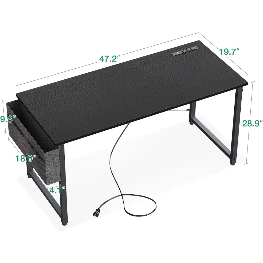 Small Desk with Power Outlets and USB Port