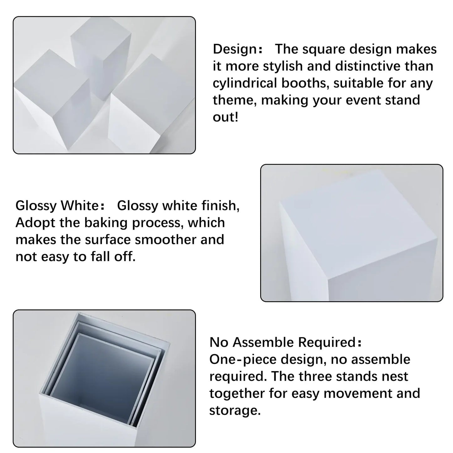 White Metal Pillar Stand Display