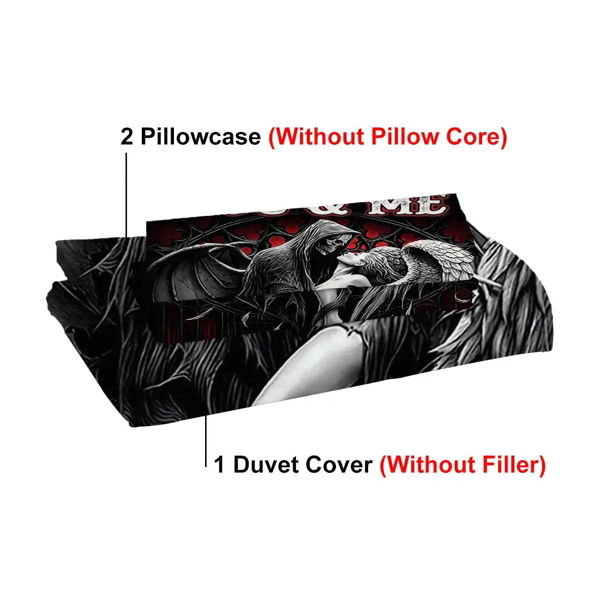 Death and Angel Print Duvet Cover Set