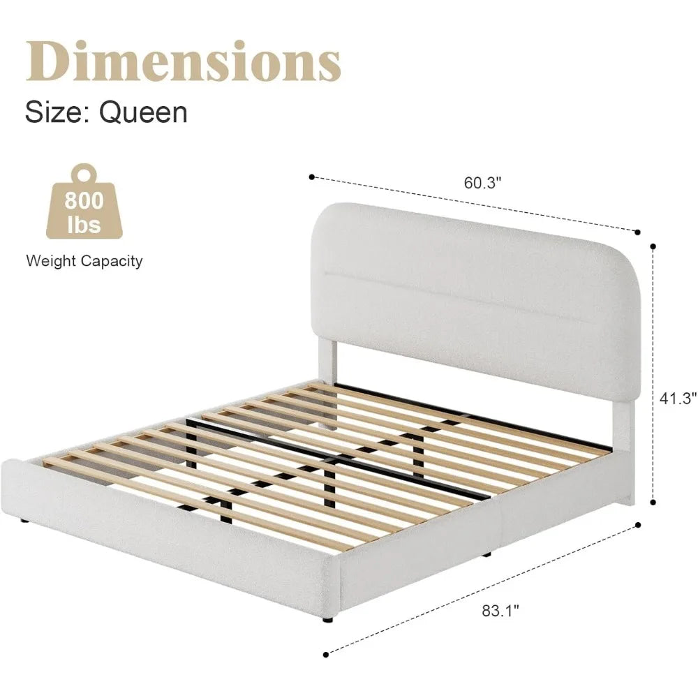 Upholstered Bed Frame with Headboard