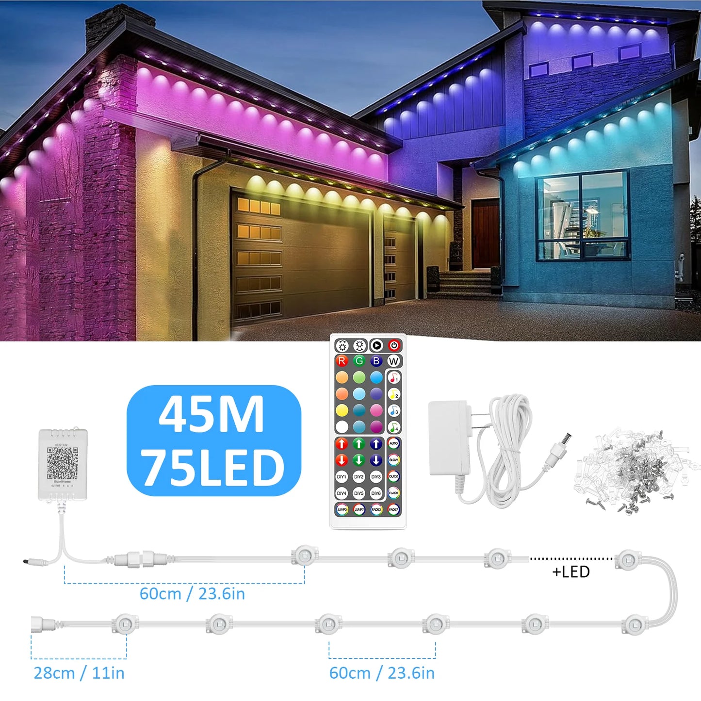 Patio LED Permanent Lights with App & Remote Control