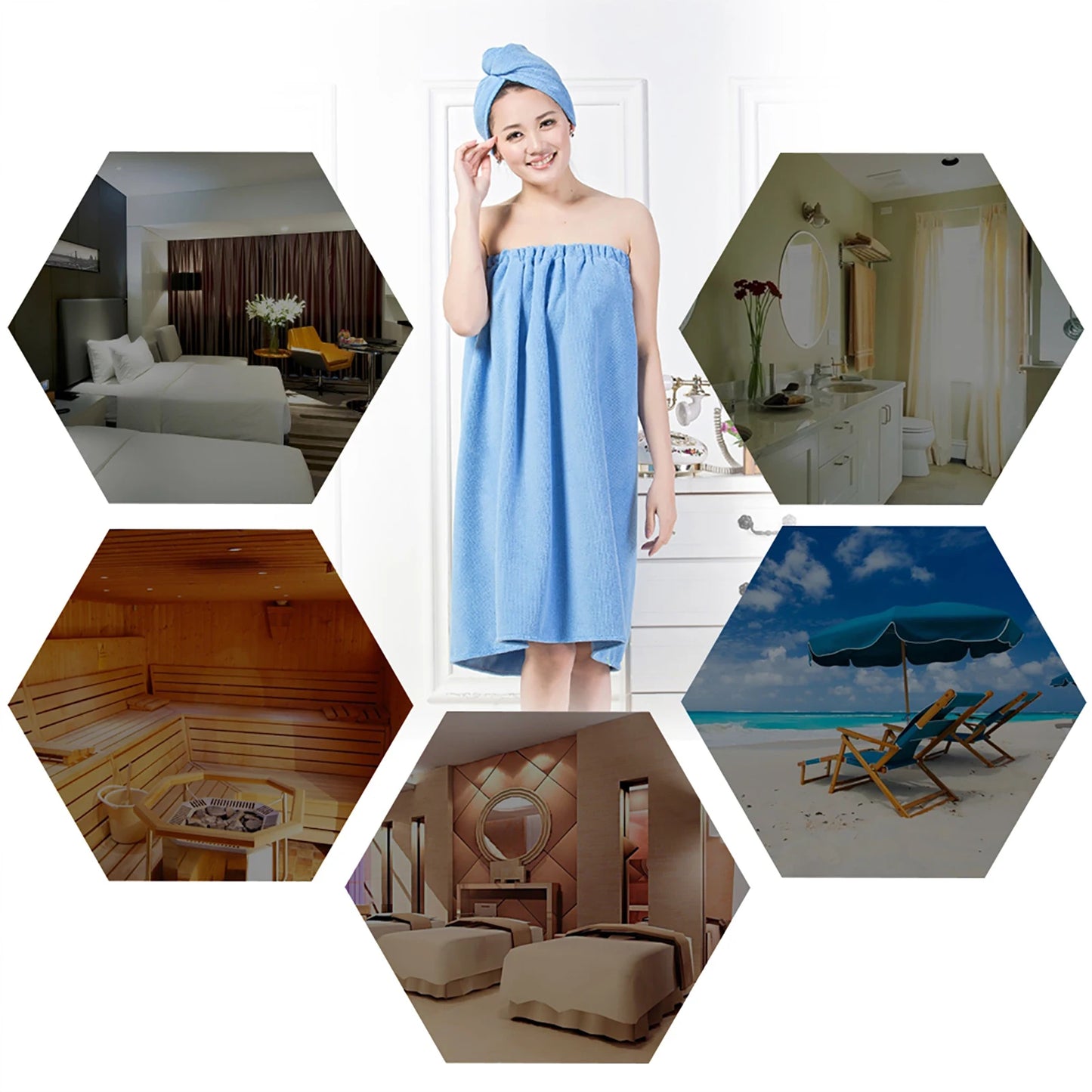 Women Wearable Bathrobe Towel