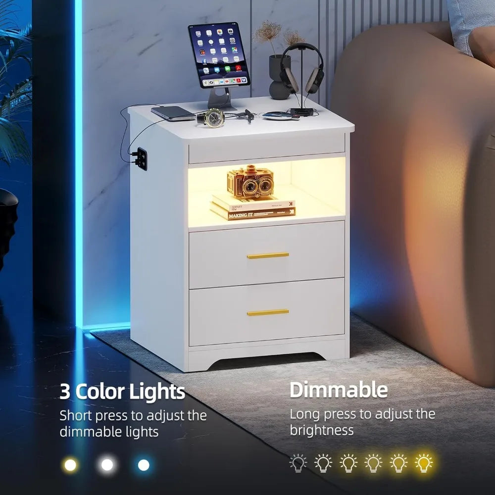 LED Nightstand with Gun Drawer
