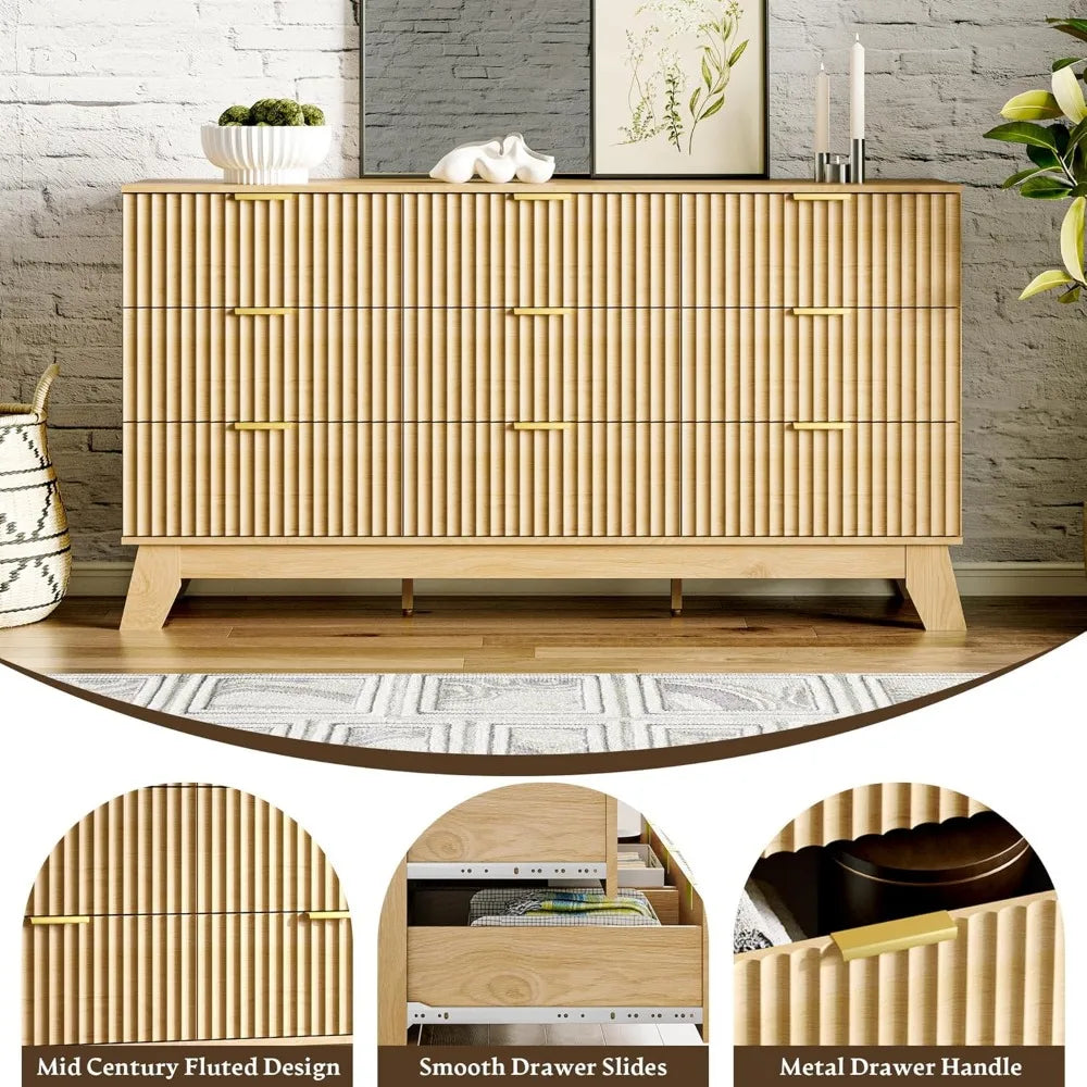 Fluted Dresser for Bedroom