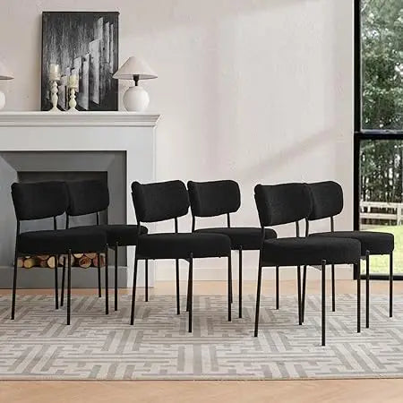Mid Century Modern Dining Chair with Curved Upholstered