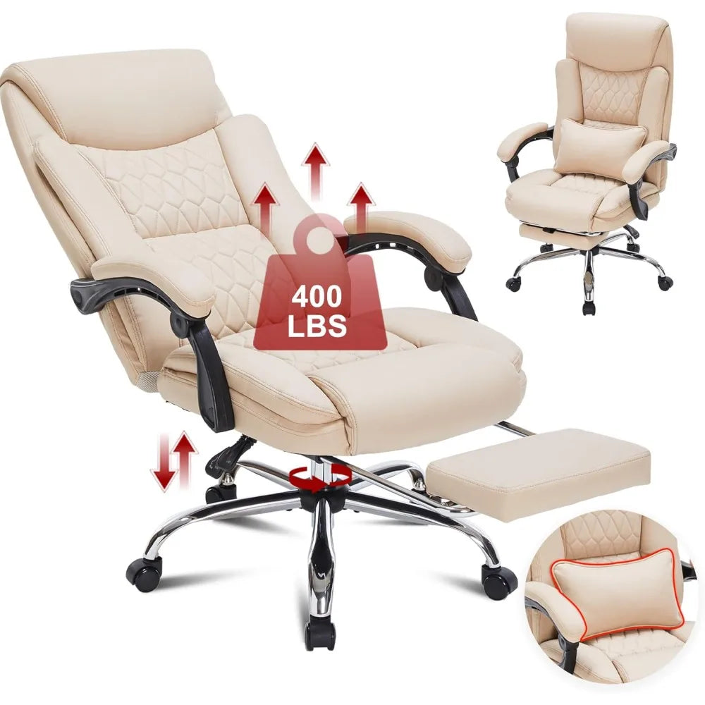 Reclining Executive Office Chair with Foot Rest