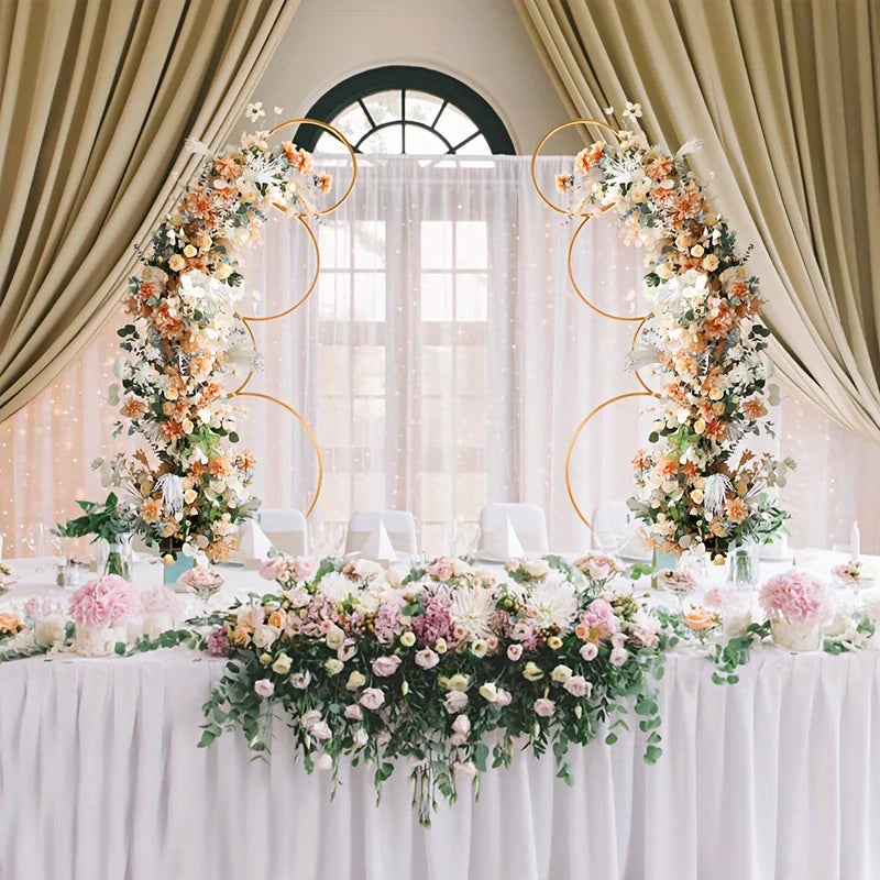 Gold Metal Flower Arch Frame Decoration