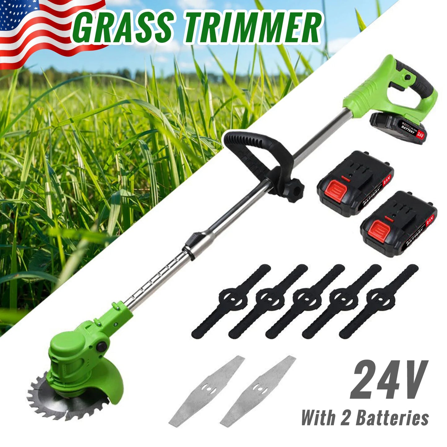 Cordless Electric Brush Weed Trimmer
